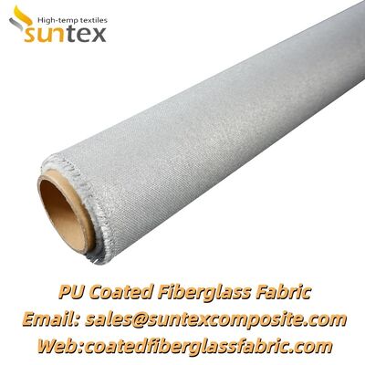 Fire Resistant Cloth PU Coated Fiberglass Fabric with 550℃ Temperature Resistance and Silver Grey Color