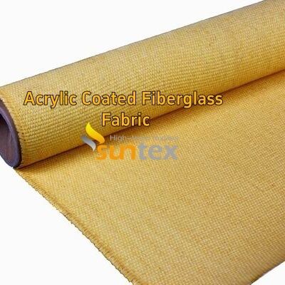 550°C Heat Resistant Red Fiberglass Fabric, 0.4mm Acrylic Coated Flame Retardant Material for Welding Use