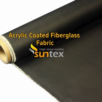 550°C Heat Resistant Red Fiberglass Fabric, 0.4mm Acrylic Coated Flame Retardant Material for Welding Use