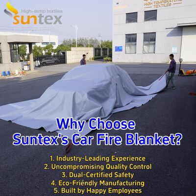 Gray Color EV Car Fire Blanket with 550℃/1000℃ Thermal Resistance and Oxygen Deprivation for Emergency Fire Pit Mat