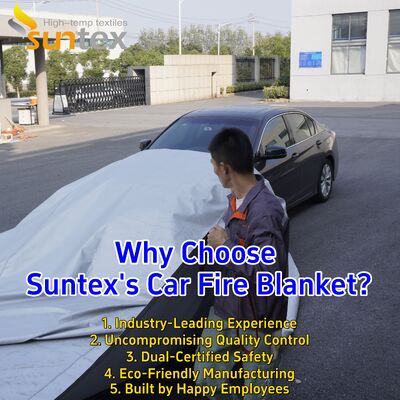 Gray Color EV Car Fire Blanket with 550℃/1000℃ Thermal Resistance and Oxygen Deprivation for Emergency Fire Pit Mat