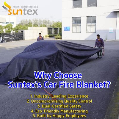 Custom Gray EV Car Fire Blanket with 550℃/1000℃ Thermal Resistance for Oxygen Deprivation Fire Control