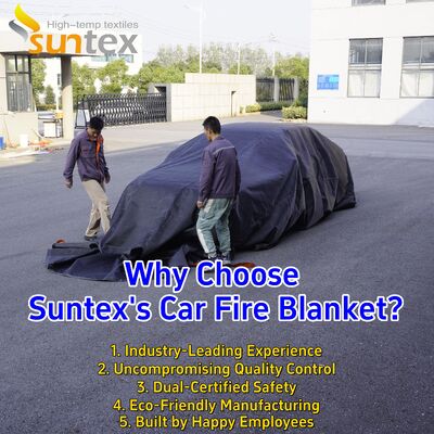 Custom Gray EV Car Fire Blanket with 550℃/1000℃ Thermal Resistance for Oxygen Deprivation Fire Control