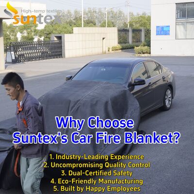 6m X 8m EV Car Fire Blanket with 550℃/1000℃ Thermal Resistance and Oxygen Deprivation for Fire Pit Mat Safety