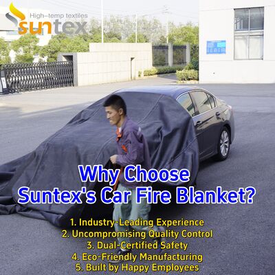 Custom Gray EV Car Fire Blanket with 550℃/1000℃ Thermal Resistance for Oxygen Deprivation Fire Control
