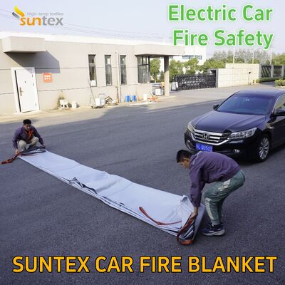 Wholesale 6*8m High-Temperature Fiberglass Fire Blanket for Electric Cars Parking Lot