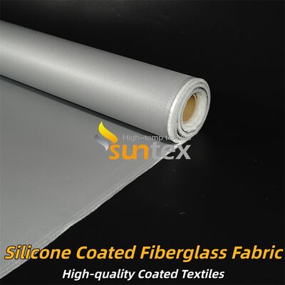 High Temperature Resistant Double Sided Grey Silicone Coated Fiberglass Fabric for Fire Retardant Industrial Curtains
