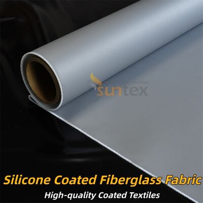 High Temperature Resistant Double Sided Grey Silicone Coated Fiberglass Fabric for Fire Retardant Industrial Curtains