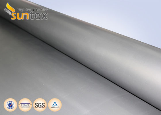 Neoprene Rubber Black Coated Fiberglass Fabric  0.45 mm Thickness