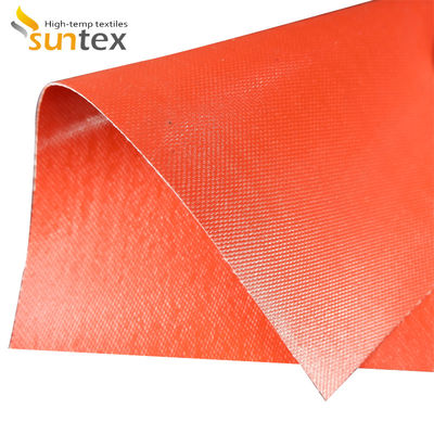 0.72mm Red Silicone Coated Fiberglass Fabric Flexible Ductwork Connector Material